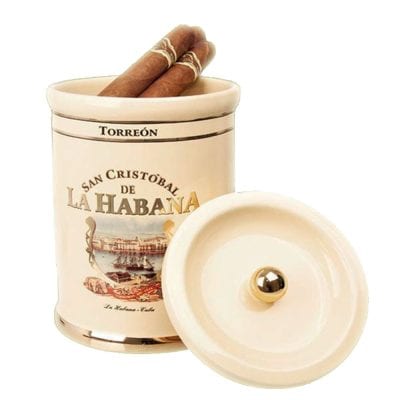 San Cristobal Torreon De La Habana Ceramic Jar Humidor