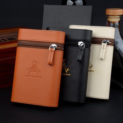 Montecristo Leather Travel Humidor - Holds 5 Cigars
