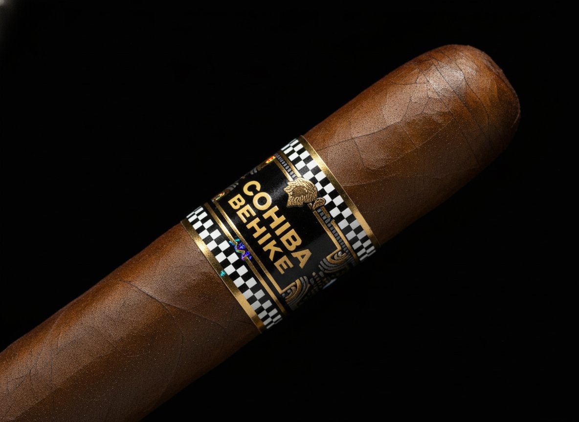 Close-up of authentic Cuban cigar bands showing security features