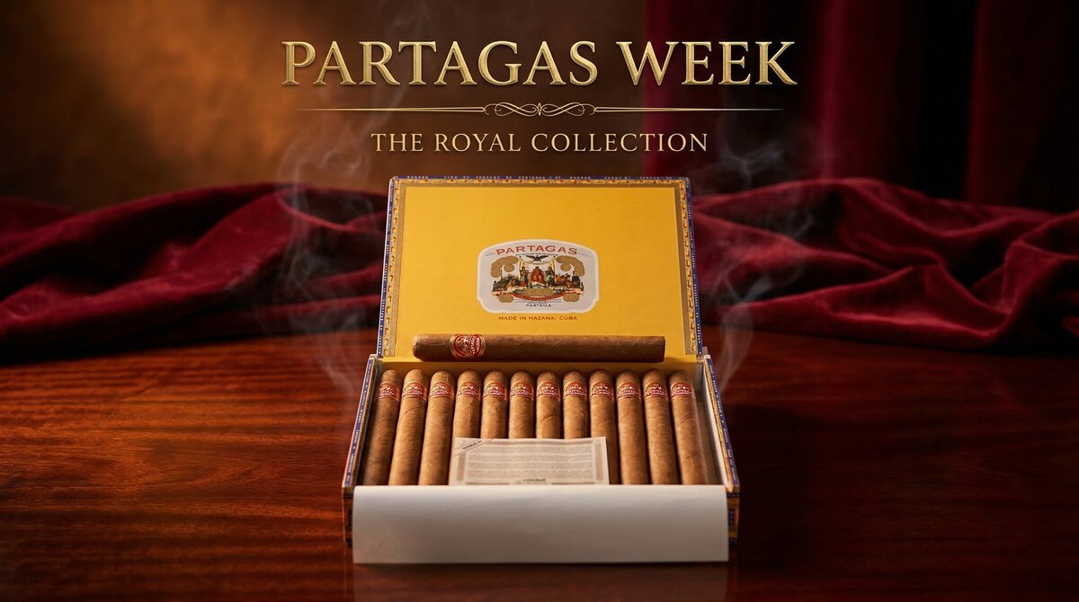 Box of Partagás Cuban cigars
