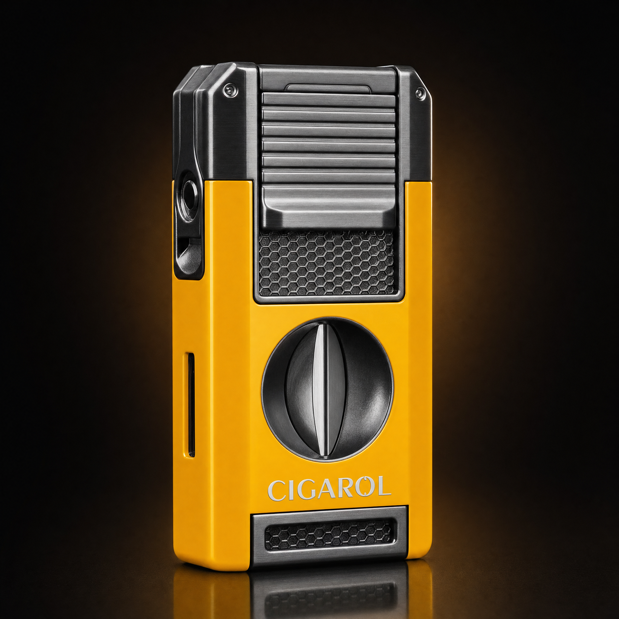 5-in-1 Double-Jet Cigar Lighter with V-Cutter, Punch & Draw Enhancer