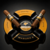 Cohiba Maduro 5 Black & Gold Ceramic Cigar Ashtray with 4 Rests with Cohiba cigars