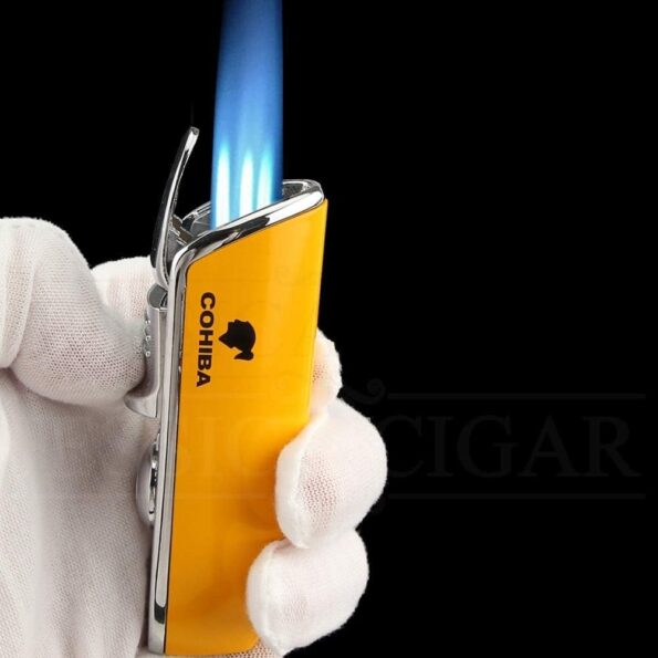 Cohiba Yellow 3-Jet Torch Lighter with Cigar Punch