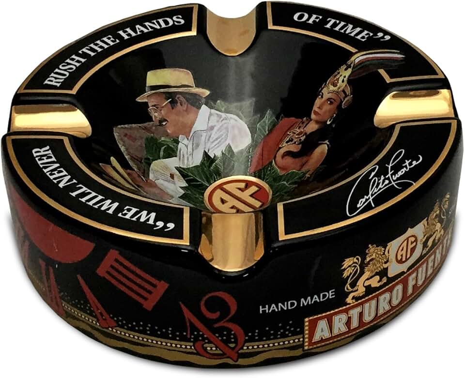 Large 8.75" Black Porcelain Cigar Ashtray, Limited Edition