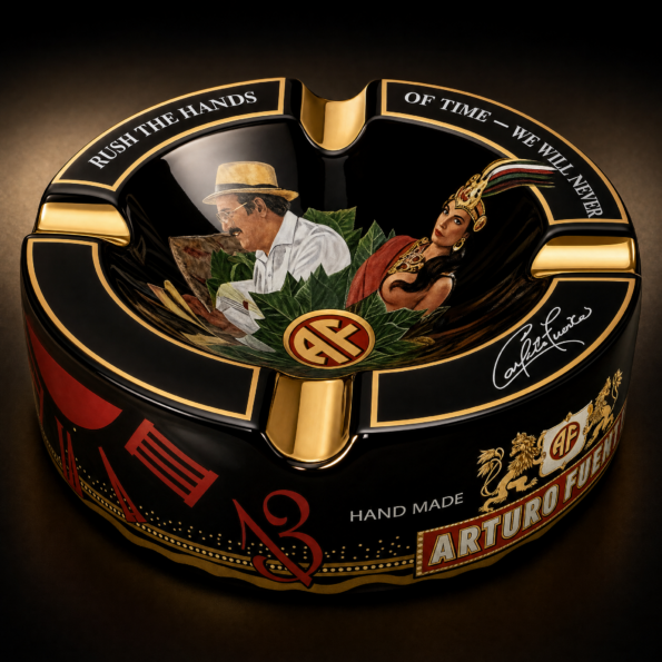 Large 8.75" Black Porcelain Cigar Ashtray, Limited Edition