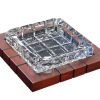 Wood & Crystal Cross Hatched Ashtray