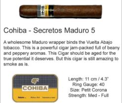 Cohiba Maduro 5 Secretos 10 Cohiba Secretos 22